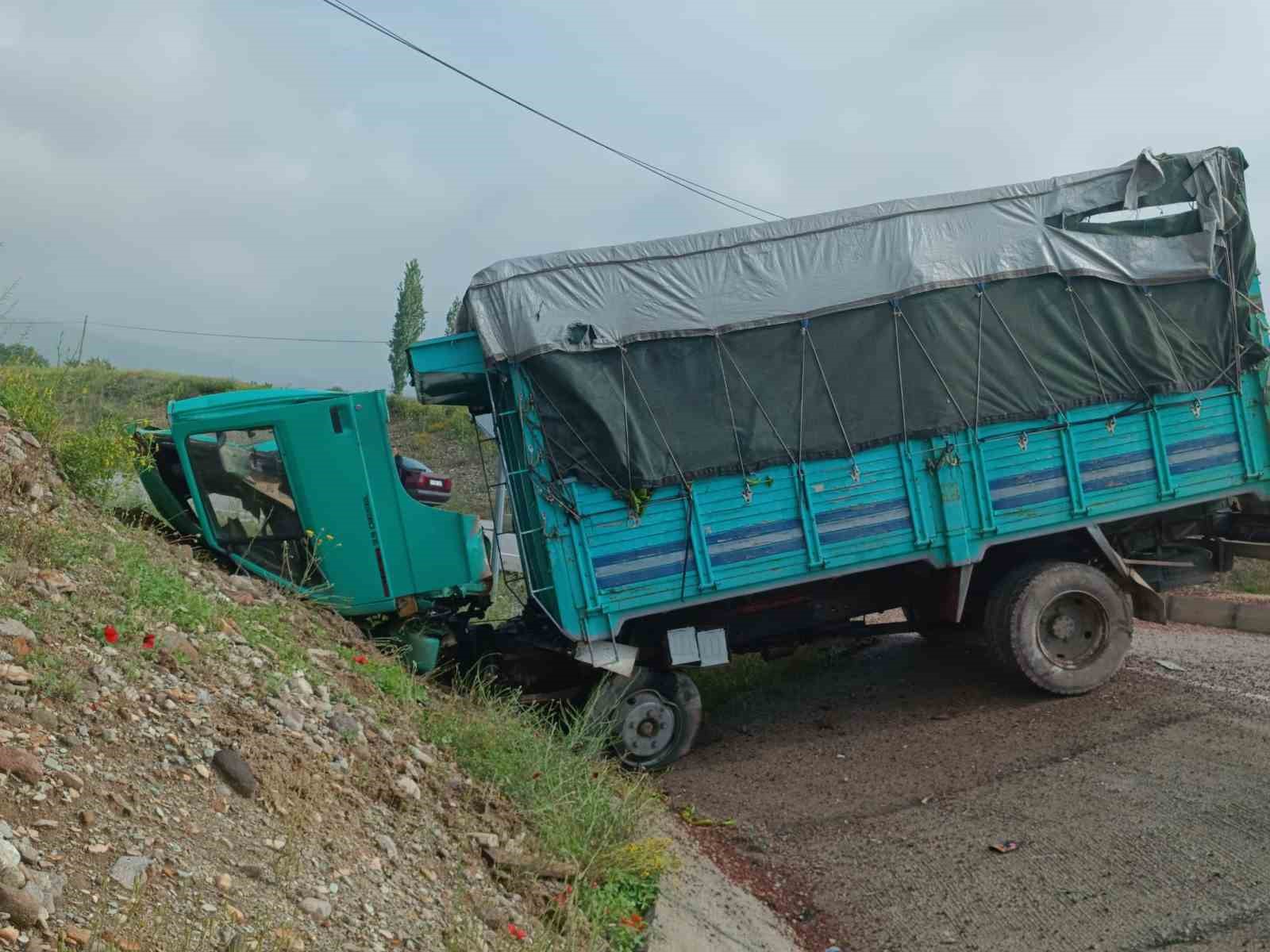 Afyonkarahisar'da Kamyonet Şarampole Uçtu: 2 Yaralı