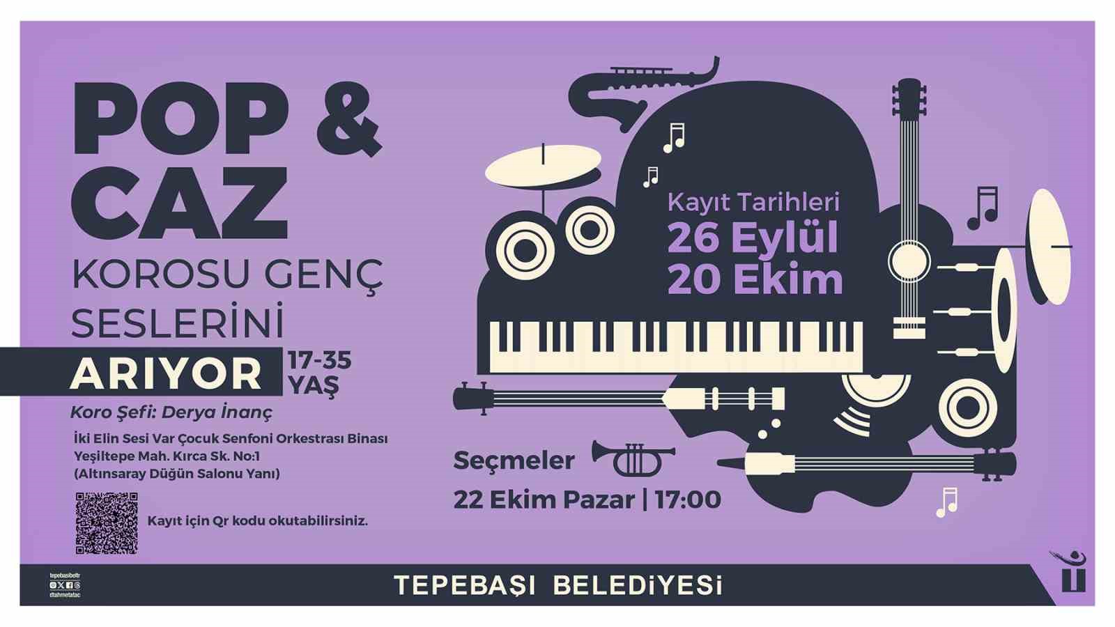 Tepebaşı Belediyesi Pop ve Caz Korosu'na Kayıtlar Başladı